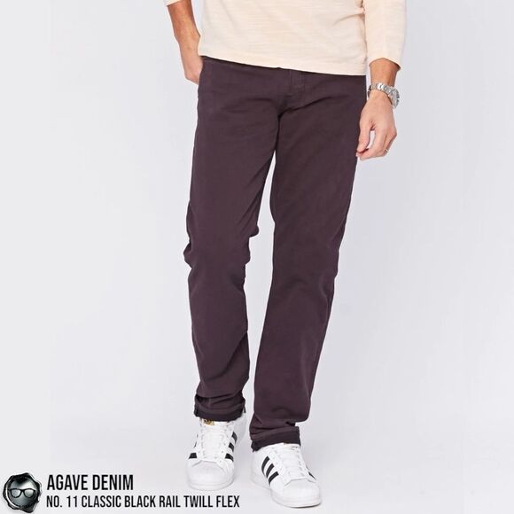 AGAVE DENIM NO. 11 CLASSIC BLACK RAIL TWILL FLEX JEANS IN RAISIN MEN’S SIZE 36 - Picture 2 of 16